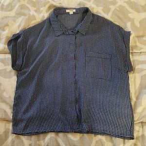 CLOSET CLOSING:  Blue & white plaid button up